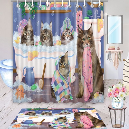 Halloween maine coon cat bath - cat,